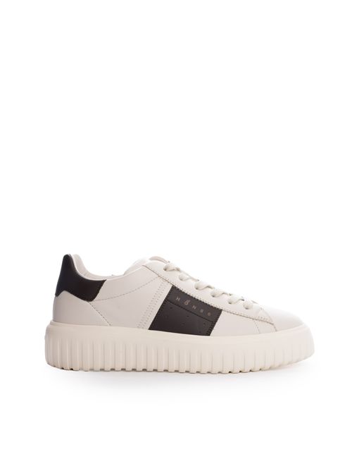 Sneakers H-Stripes in pelle Avorio Marrone HOGAN | HXM6450FO70 UAI548S